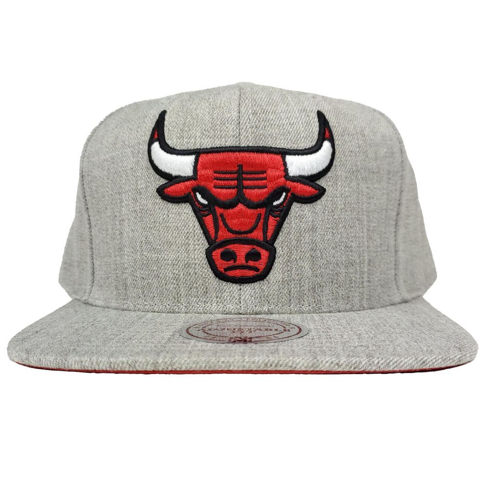 Chicago Bulls Mitchell & Ness Snapback Cap Hat 3D Logo Textured Gray NWT